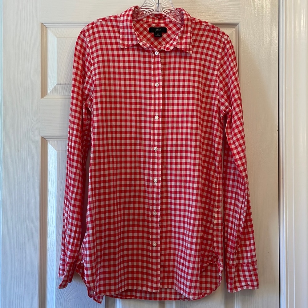 JCREW Womens Shirt - Red Gingham